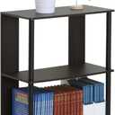 Furinno JAYA Simple Design 3-Tier Bookcase / Bookshelf / Display Rack, Plastic Tubes, Walnut