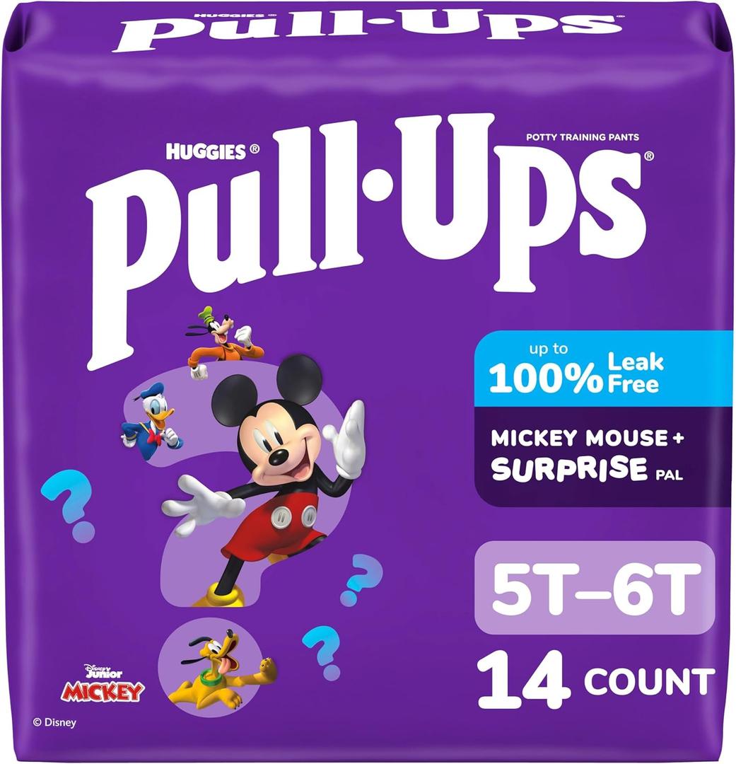 Pull-Ups Boys' Potty Training Pants, Size 5T-6T Training Underwear (46+ lbs), 14 Count