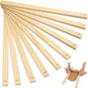 Sasylvia 10 Pcs Pottery Rolling Pin Guides Wood Teaching Rolling Mud Stick Guide Set Polymer Clay Depth Guide Pottery Tools Clay Mudboard Tools (5 Size Lengthen,Wood Color)