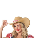 fun shack Women's Cowboy Costume Denim Dress Hat Halloween Cowgirl Outfit Western, XL