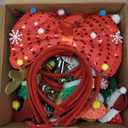 Christmas Party Favors Supplies 24 Pack - Glitter Glasses & Headband Set, Funny Holiday Party Decorations Photo Props, Xmas Costume Eyeglasses Frame & Headwear Accessories Goodie Bag Stocking Stuffers