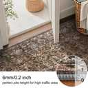 RYB HOME Washable Round Area Rug 5ft for Living Room, Floral Pattern Vintage Boho Rug for Bedroom, Soft Faux Wool Non Shedding Carpet for Dining Room Office Guest Room, Brown
