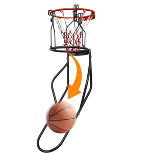 Basketball Rebounder, Heavy Duty Basketball Return Attachment, 3 Stable Large Hooks, Fits 18" Rim Basketball Hoop, Outdoor & Indoor Training Accessories for Shooting Practice