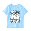 Easter Shirt 3t Boys Girls Eggs Graphic Tees Toddler Chillin with My Peeps Kids Easter Bunny Short Sleeve T-Shirt Tops, 3Y