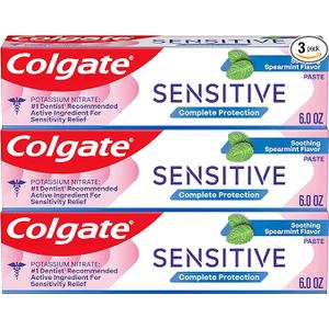 Colgate Sensitive Toothpaste, Complete Protection, Mint  6 Ounce (Pack of 3)