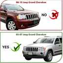Headlights Assembly Compatible with 2005 2006 2007 Jeep Grand Cherokee Halogen Headlamp Replacement Black/Amber Head Lights Pair Set Driver & Passenger with Wiring Harness