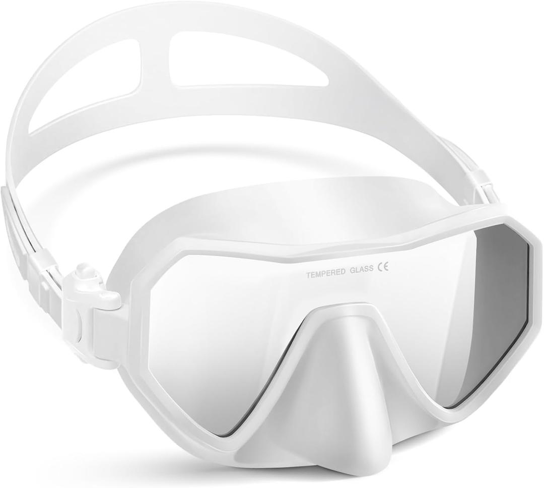 Swim Goggles with Nose Cover for Adults, Wide View Diving Mask for Men Women Youth, Leak-Proof Swimming Goggles
