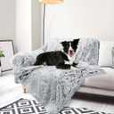 PJYuCien Dog Blanket for Medium Large Dogs, Large Pet Blankets with Reversible Fleece, 60"x50" Washable Calming Pet Throw for Couch/Bed, Grey, Indoor