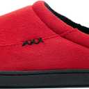 NewDenBer Men's Warm Memory Foam Suede Plush Fleece Lined Slip on Indoor Outdoor Clog House Slippers (9-10, 3. Red/Black)