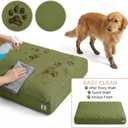 Sytopia 42 Inch Waterproof Indestructible Canvas Outdoor Dog Bed for Extra Large Dogs, Chew Proof Dog Crate Bed with Washable Removable Cover, Indoor Outdoor Patio Pet Pad, Green