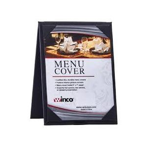 CAC China MCT2-75BK Black Menu Tent Cover 2-Panel 5" x 7"