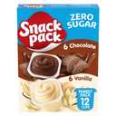 Snack Pack Zero Sugar Chocolate and Vanilla Flavored Pudding Cups, 3.25 oz., 12-Count Family Pack (EXP 04/12/26)