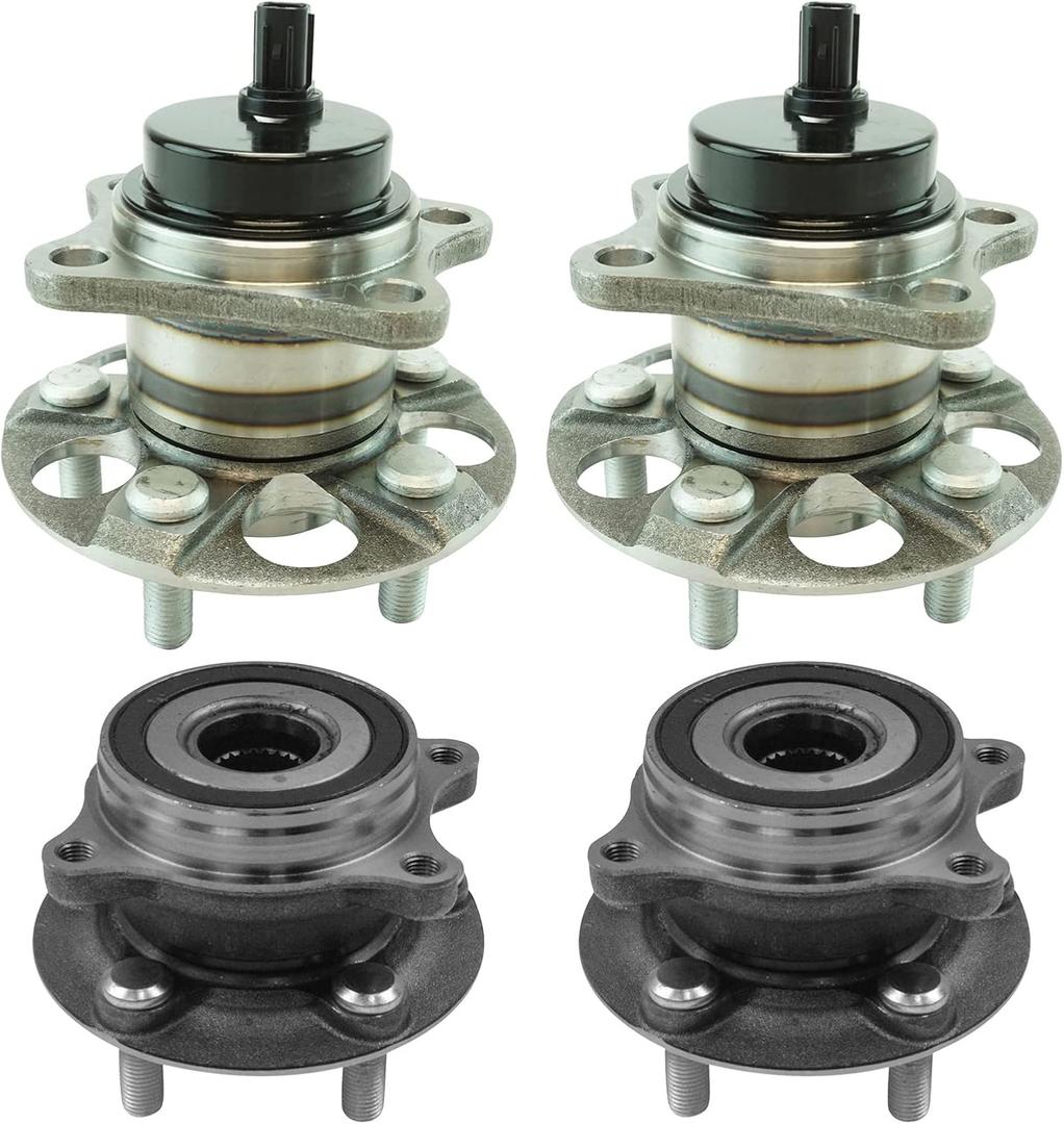 TRQ 2 Piece Wheel Bearing & Hub Assembly Set Compatible with 2010-2015 Toyota Prius 2012-2015 Prius Plug-In