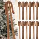 Janinka 12 Pcs Brown Velvet Ribbon Bows Christmas Tree Decorations 23.5x15.5 Inch Rustic Neutral Large Velvet Vintage Christmas Swag Ornaments Staircase Wreath Bows Tree Topper Bow