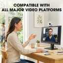 2K Webcam for PC with Microphone & Built-in Light, USB Computer Camera for PC/Laptop/Mac/Monitor, Streaming Webcam with Privacy Cover for Zoom/Skype/Teams/Video Calling/Conference/Online Classes