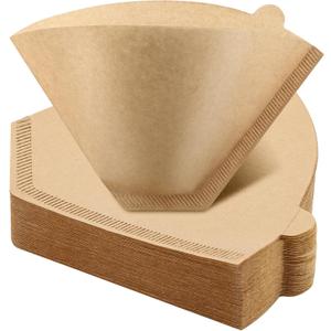 100Pcs Coffee Filters #4, Unbleached Natural Coffee Filters 8-12 Cup, Disposable Coffee Filters, 4 Cone Paper Compatible with Ninja Coffee Maker, Pour Over and Drip Coffee Maker