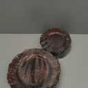 U-QE 60PCS Amber Plastic Plates - Clear Brown Plastic Plates Disposable Heavy Duty - Disposable Plates for Party Including 30PCS 10'' Dinner & 30PCS 7'' Dessert