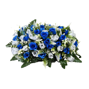 Cemetery Flowers | Realistic, Waterproof Artificial Rose | Faux Memorial and Gravesite Decor Flowers | For Headstones, Graves, Funeral Wreaths, Caskets, Gardens, Backyards, and Patios