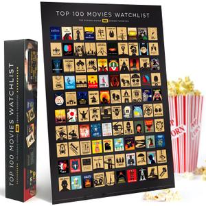 Official IMDb Top 100 Movies Scratch Off Poster | Premium Bucket List - Made in USA | 16.5x23.4 Inches | Unique Gift for Men and Women Film Lovers | Movie Night Supplies and Room Dcor Official IMDb Top 100 Movies Scratch Off Poster | Premium Bucket List - Made in USA | 16.5x23.4 Inches | Unique Gift for Men and Women Film Lovers | Movie Night Supplies and Room Dcor
