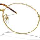 MERRY'S Unisex Reading Glasses Retro Oval Frame Fashionable Blue Light Blocking Reading Glasses (Gold)