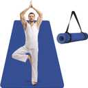 CAMBIVO Extra Wide Yoga Mat for Women and Men (72"/84"x 32"x 1/4") TPE Workout Mat, Non-slip Large Exercise Fitness Mat for Yoga, Pilates, Workout (Blue)