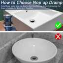 Bathroom Sink Drain with Lift Rod, Pop up Sink Drain Stopper with Lift Rod, Universal Sink Drain Stopper with Overflow, for Bathroom Vanity Sink, Lavatory, Fit Most Drains (Brushed Nickel