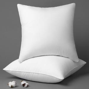 Phantoscope 20 x 20 Pillow Inserts - Throw Pillow Inserts with 100% Cotton Cover - Square Forms Microfiber Pillow Sham Stuffer - Couch Cushion Pillows 20 Inches, 2 Count (Pack of 1) (White)