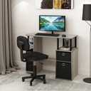FURINNO Turn-N-Tube 4-Bins System Rack, Columbia Walnut/Black/Dark Brown