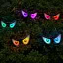 WATERGLIDE Halloween Flashing Spooky Eyes Lights, 5 Pairs Battery Operated Light Up Peeping Eyeball Auto Color Changing, for Outdoor Halloween Decoration Yard, Lawn, Graveyard Scenes and Party