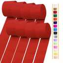 Red Crepe Paper Streamers 6 Rolls, Party Streamers for Birthday Wedding Baby Bridal Shower Decorations Halloween Christmas Craft Supplies (1.8 Inch x 82 Ft/Roll，656ft)