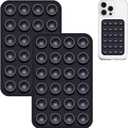 JingJinYY 2 Pack Silicone Suction Phone Case Mount, Non Slip Sticky Phone Grip for Cellphone, Silicon Adhesive Suction Cup Phone Mount, Strong Grip Holder for Selfies and Videos (Black)