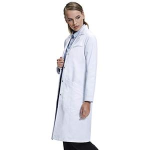 Dr. James Premium Lab Coat for Women, Multiple Pockets, Classic Fit, Concealed Snap Closing, 37" Length (10 (M))