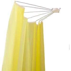 BAOYOUNI Foldable Wall Mounted Shower Curtain Rod Space Saver Stainless Steel Fan-Shaped Bath Curtain Holder Rail 34.65'' (Fan-shaped (34.65''))