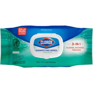 Clorox Disinfecting Wipes Flex Pack, Bleach Free, Fresh Scent, 75 Count 