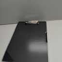 Clearview Clipboard with 2 Storage, Dry Erase 8.5x11 Heavy Duty ClipBoards - High Capacity Coaches Clip Board with Pen Holder - Side Opening Plastic Nursing Clip Case - Black