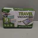 Vacuum Bags for Travel with Rechargeable air Pump, 9 Packs of 3 Sizes Vacuum Seal Bags for Clothing (9 Combo Set)