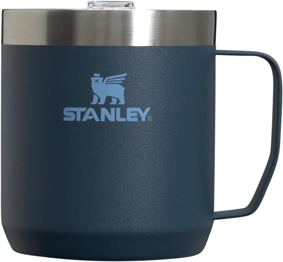 Stanley Stay-Hot Camp Mug 12 oz & 24 oz | Press Fit Drink Through Lid | Cup for Coffee, Tea and Drinks | Insulated Stainless Steel Coffee Mug | BPA-Free (Navy)
