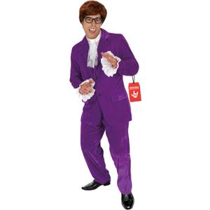 fun shack Purple 60s Swinger Costume, Groovy Costumes Mens, 60s Costume For Men, Halloween Costumes For Men (Large)