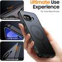 3 x Designed for Magnetic Google Pixel 9A Case,[Compatible with MagSafe] [Military Grade Drop Protection] Slim Translucent Matte Shockproof with Anti-Fingerprint Phone Case 6.3"-Black