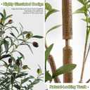 4FT Artificial Olive Tree Indoor, Tall Faux Olive Tree with Pot&Basket, Large Fake Olive Tree with Realistic 576 Silk Leaves and 32 Fruits for Living Room Home Office Decor