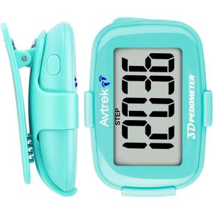 AVTREK 3D Step Counter Clip On with LED Backlight Pocket Pedometer for Walking Outdoor Activities Fitness Tracker Without Smartphone (green)