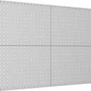 TORACK 4Pcs 12"x16" Metal Pegboard Panels for Garage, Workbench, Shop, Shed Tool Organizer Peg Board with 1/8" & 1/4" Holes, Modular Wall-Mounted Pegboard for Pegboard Hooks (Grey) (Gray)