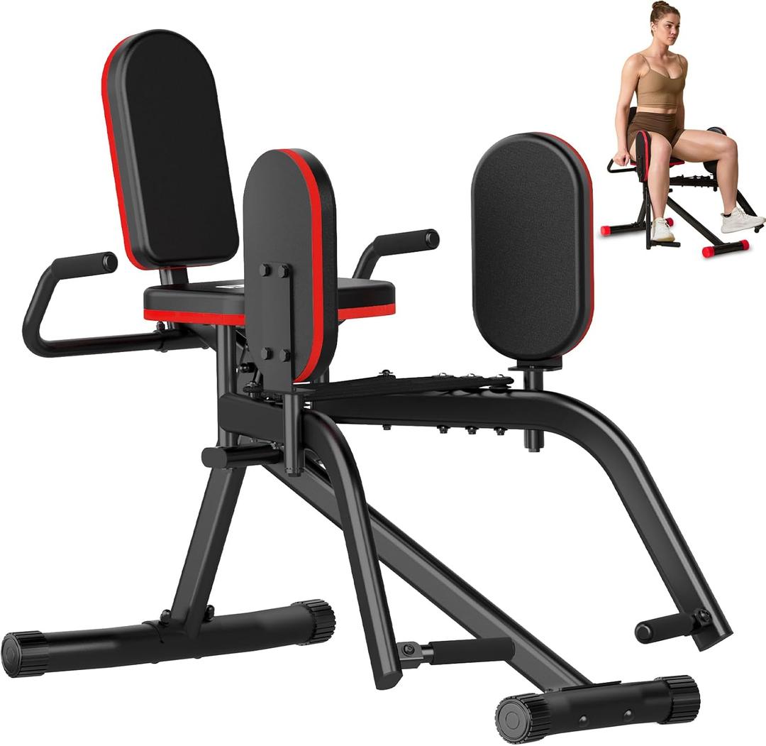 ERGOLIFE Hip Abductor Machine for Home Gym, Adjustable 6 Levels Resistance Inner Thigh Exercise Equipment, Glute Training Machine for Women/Sedentary/Postpartum Recovery