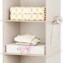 YOUDENOVA Hanging Closet Organizer, 3-Shelf Closet Hanging Storage Shelves, Beige