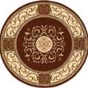 Superior Indoor Runner Rug, Jute Backing, Plush Floral Rugs for Hallway, Kitchen Floors, Office Floor Cover, Medallion Rugs, Elegant Medallion Collection, 5' Round, Toffee