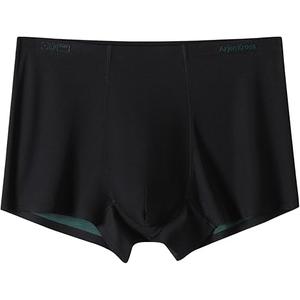 Arjen Kroos Men's Fashion Trunk Underwear 4 Pack, Sexy Modal Ice Silky Boxer Briefs , size Small, black color