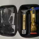 FADEKING Professional Hair Clippers for Men - Cordless Hair Clippers, LCD Display Barber Clippers for Hair Cutting & Mens Grooming with Travel Case (Gold+Bronze)