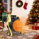 COOS BAY 1500W Space Heater with Thermostat, Electric Greenhouse Heater for Grow Tent, Garage, RV, Shed, Radiant Heat, IPX4 Water-Resistant, Overheat Protection, 1 Pack, Black