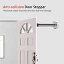 Long Door Stops, 8 Inch Stainless Steel Doorstop, Brushed Door Stopper, Anti-Collision Resistance with Rubber Absorber, Doors Holder Catch Wall Protector Silver (1 Pack)