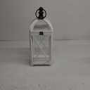 Perfnique Farmhouse Outdoor Lanterns for Patio, White Rustic Lanterns Decor, Vintage Hanging Candle Holder Decorative for Porch, Garden, Yard, Indoor (No Glass)